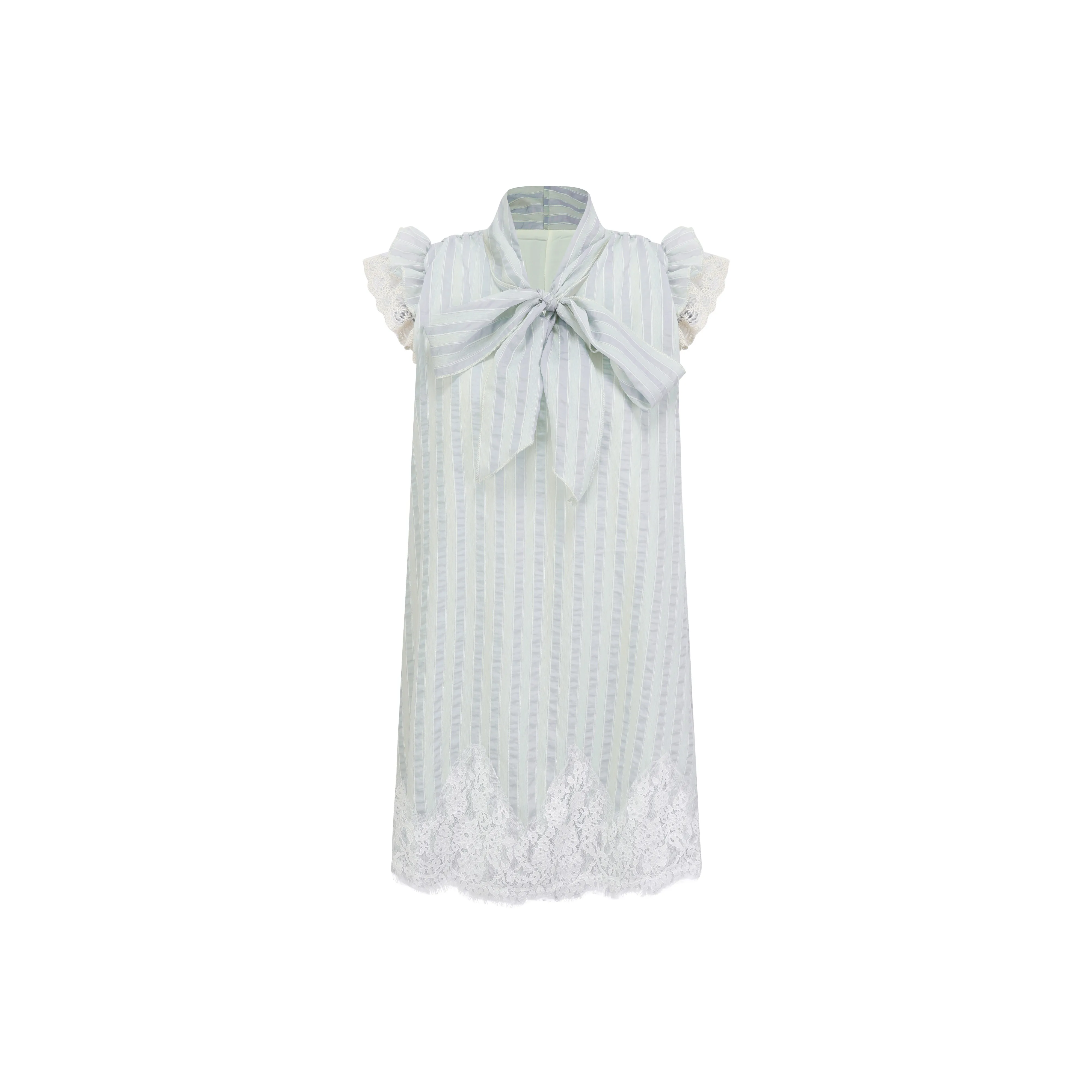 FIAWANG Короткий рукав платье женское светло-синее