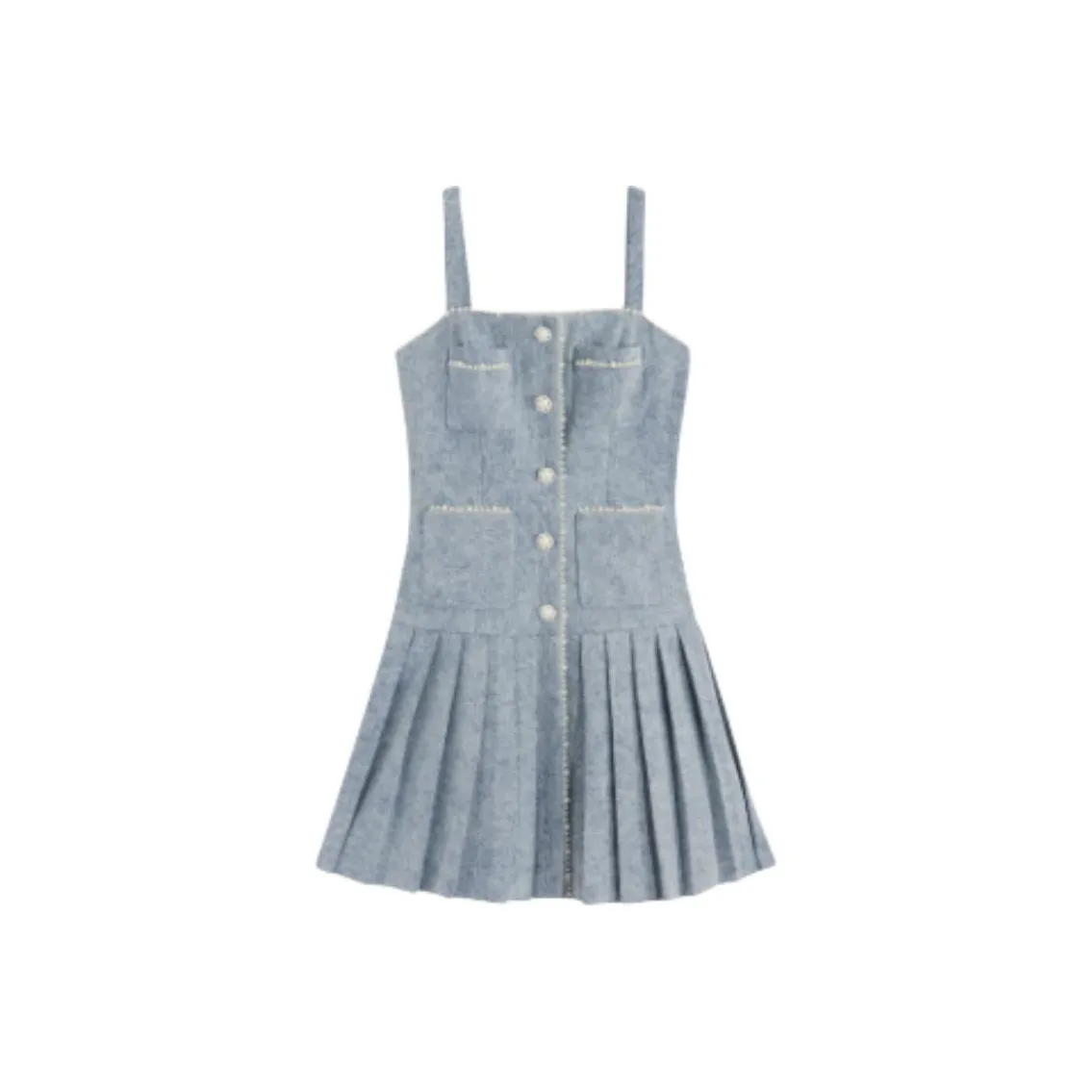 Bebe Fried Snowflake Texture Pearl Webbing Slip Dress Women's Light Blue