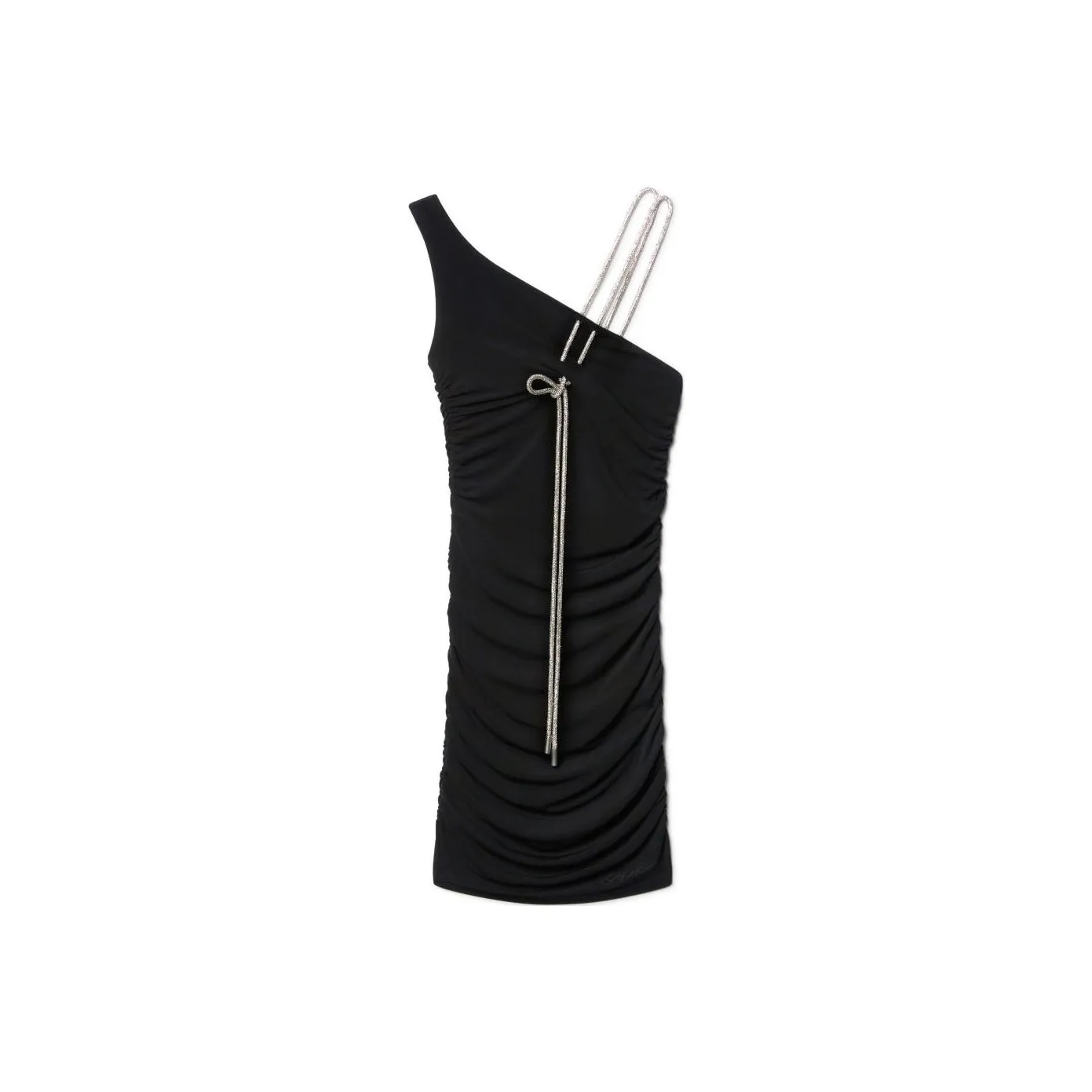 OFF WHITE Asymmetric Crepe Mini Dress