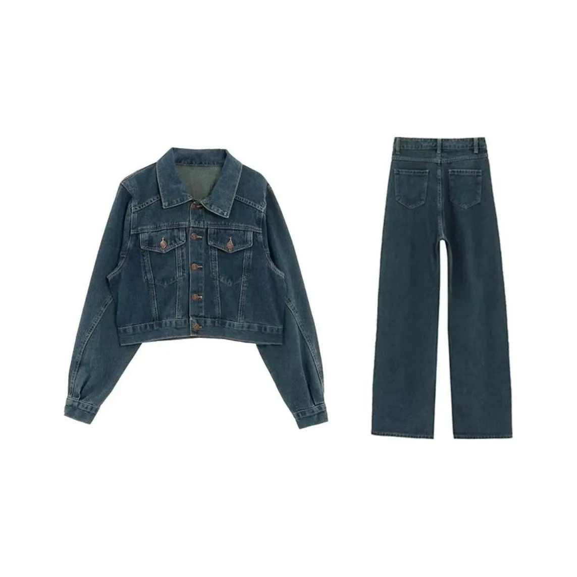 Aghr Набор Синий Женские Повседневные Костюмы