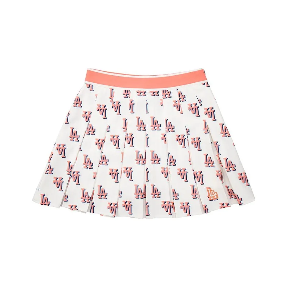MLB Los Angeles Dodgers Casual Short Skirts Women's Cream