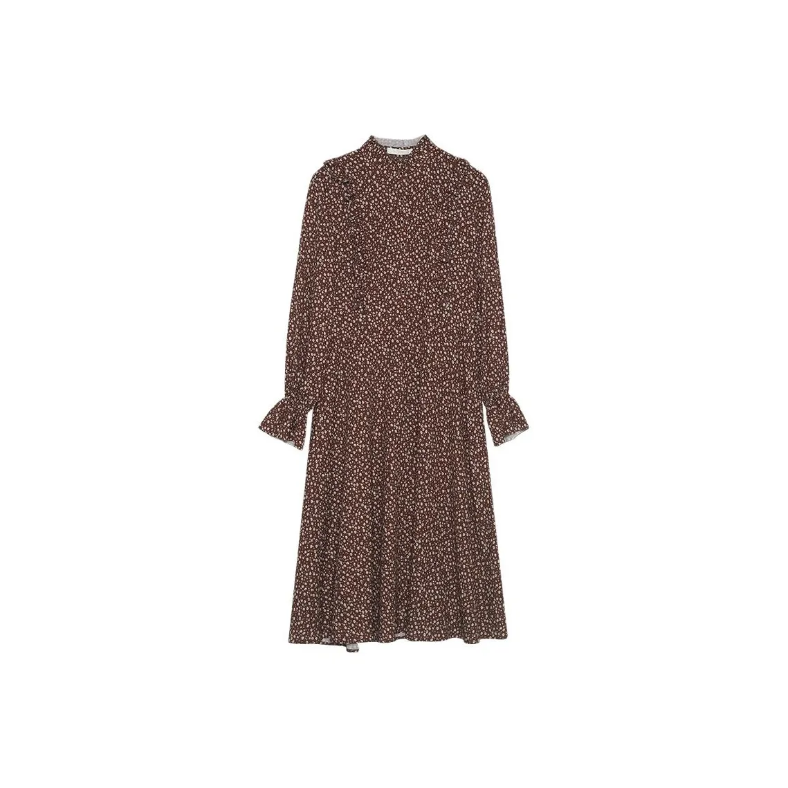SOLIGHTER Long Sleeved Dress Women's Maroon