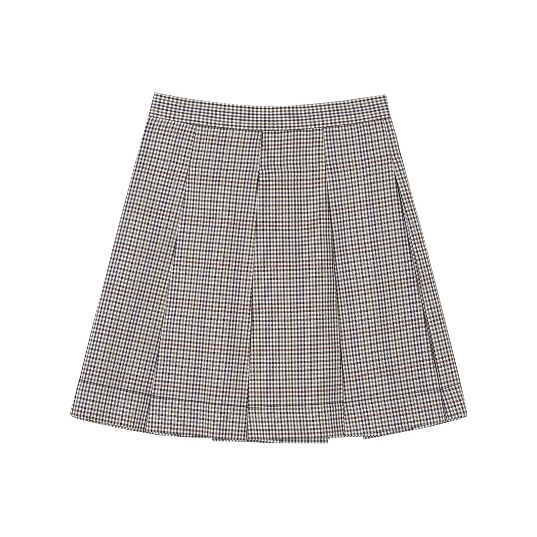 Tokyo Season Eight Коробка Плиссированная юбка Женские Повседневные короткие юбки