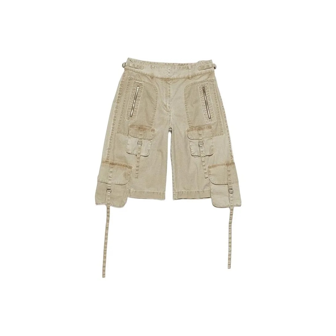 Acne Studios SS24 Cargo Shorts Women's Khaki Beige