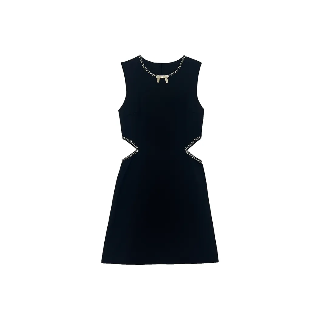 Icicofficial Без рукавов Платье Женское Черное