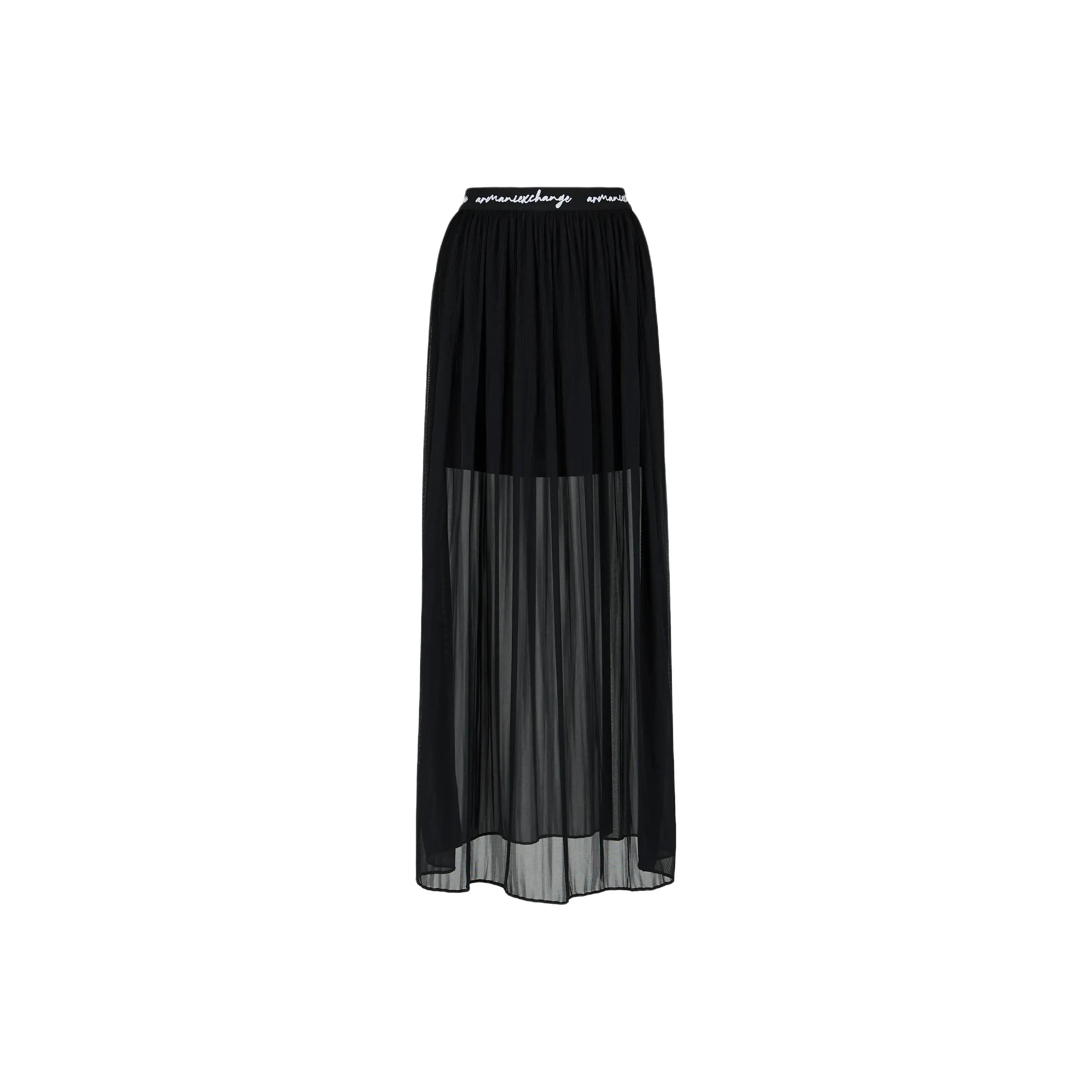 ARMANI EXCHANGE Logo-waistband Pleated Maxi Skirt