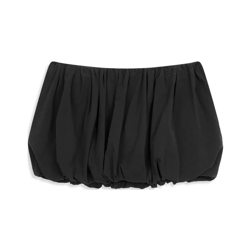 OPEN YY CRINKLED BUBBLE Подол MINI SKIRT Повседневные короткие юбки Женские Черный
