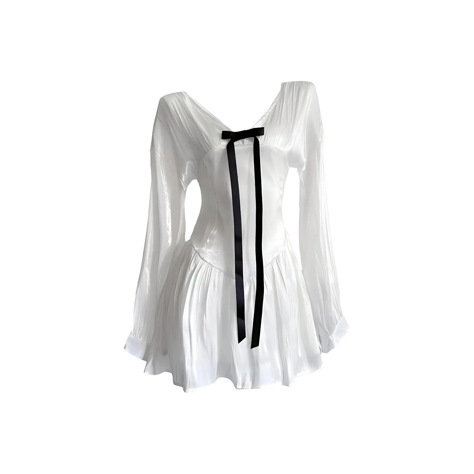 KKX Длинное платье с длинными рукавами женское белое