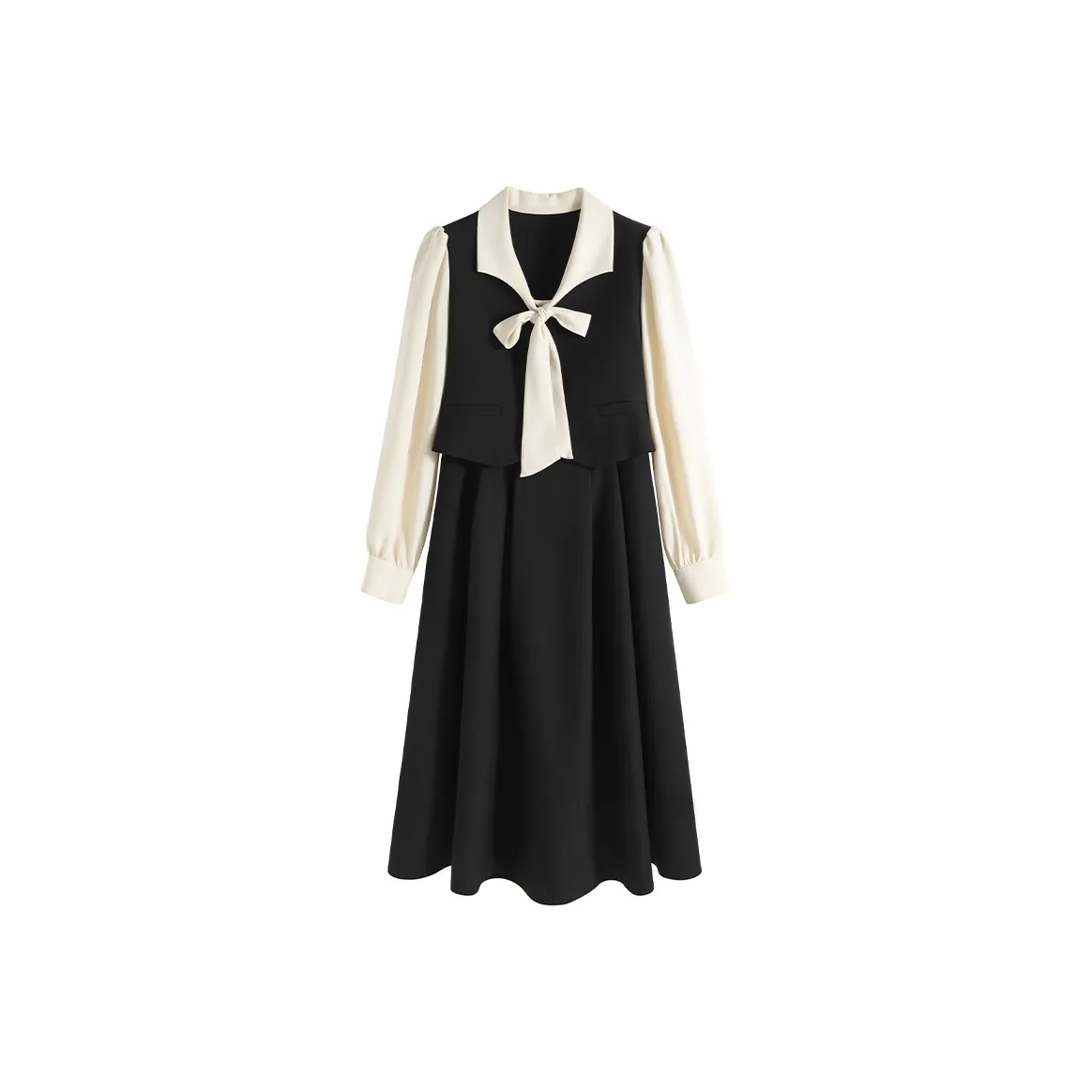 Платье с длинным рукавом женское черное