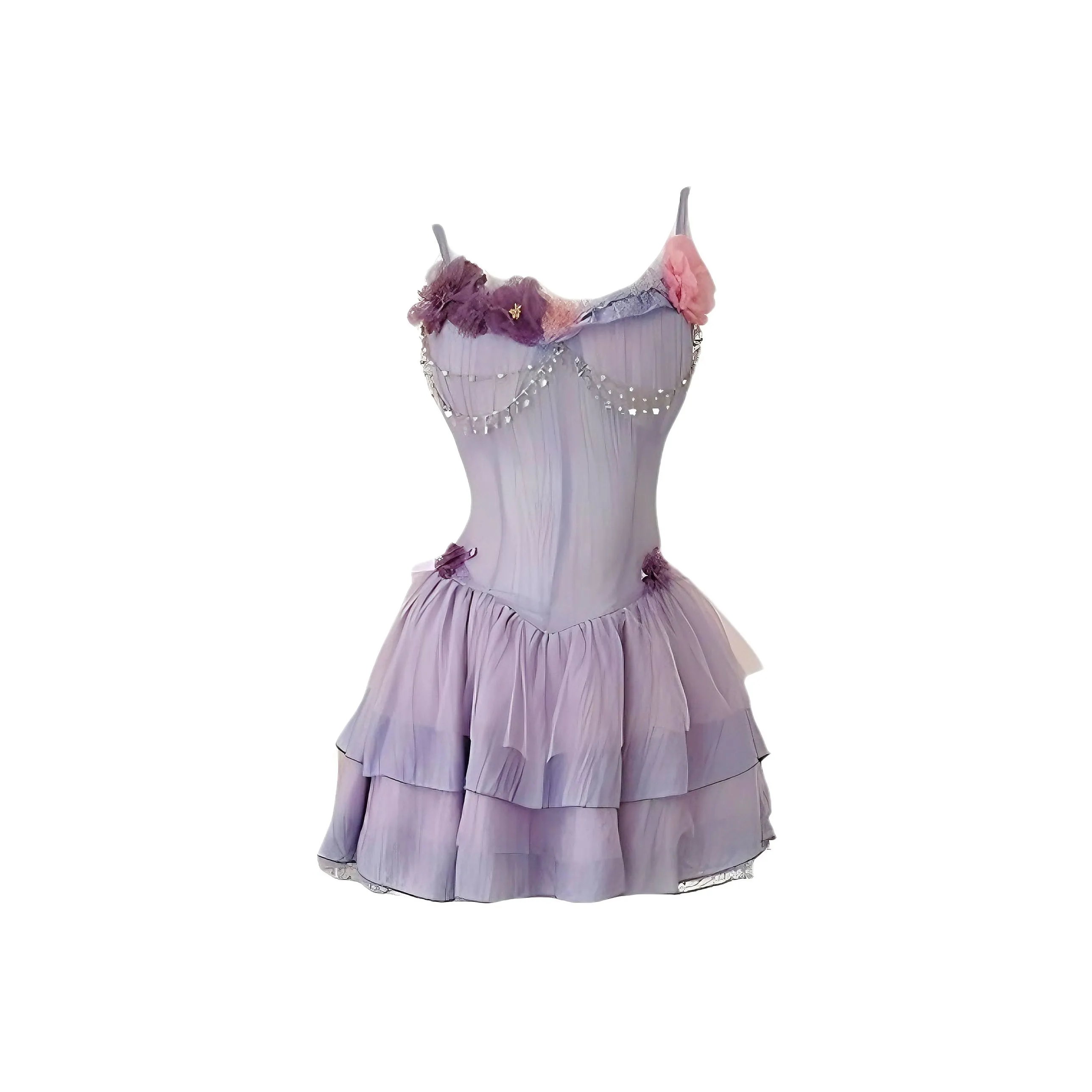 POPO.INFO Юбка-платье Женское Романтическое Фиолетовое