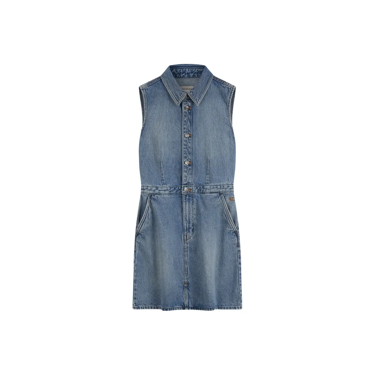 CALVIN KLEIN Sleeveless Dress Women's RJK Denim Light Blue