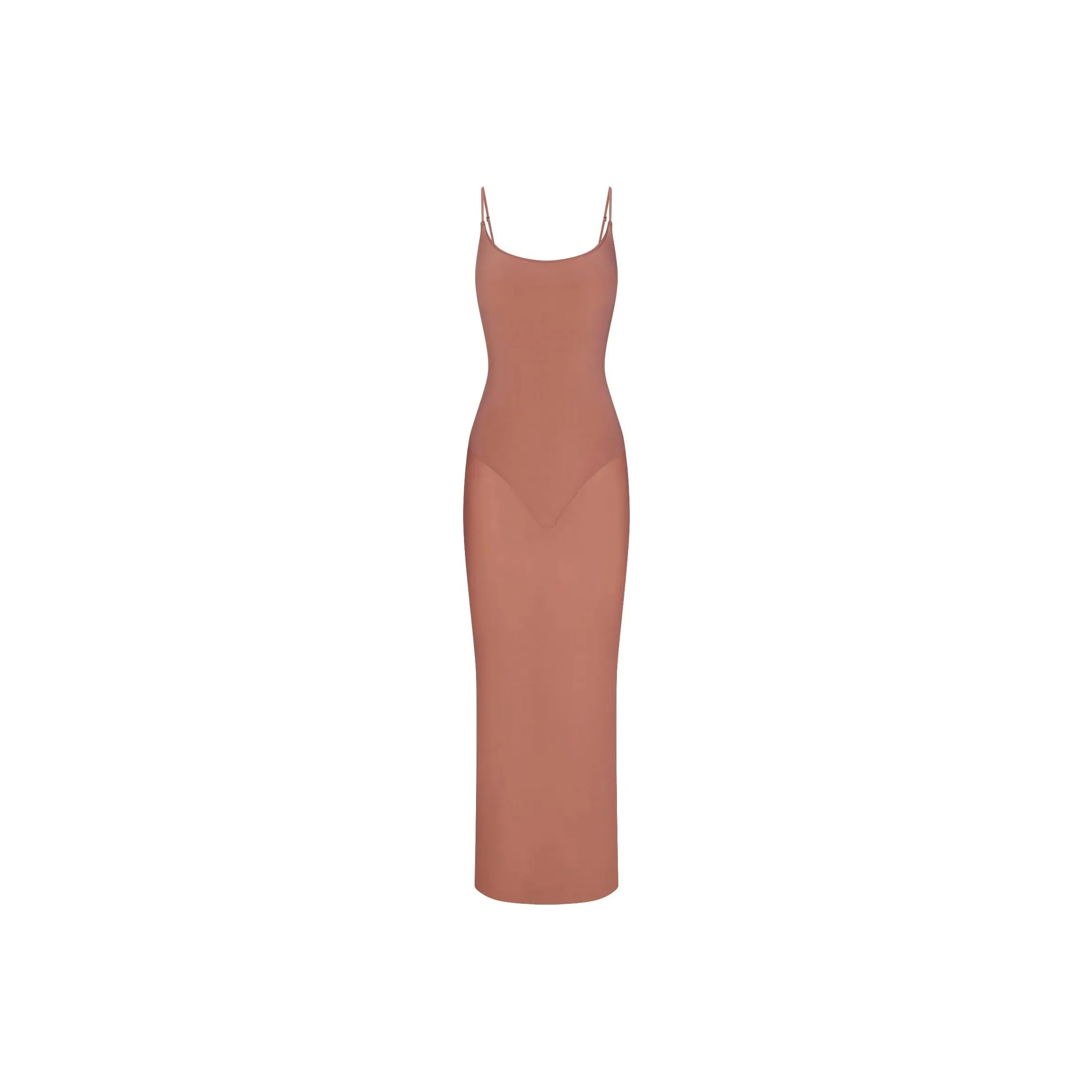 SKIMS MILKY SHEER LOW BACK LONG DRESS Slip Dresses Women's BRANDY/Brandy
