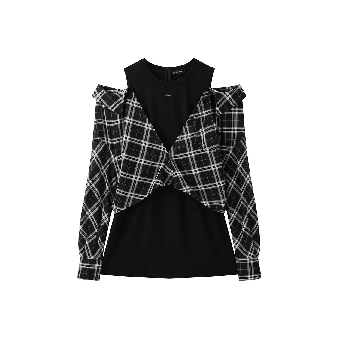 PEACEBIRD Длинное платье с длинным рукавом женское черное