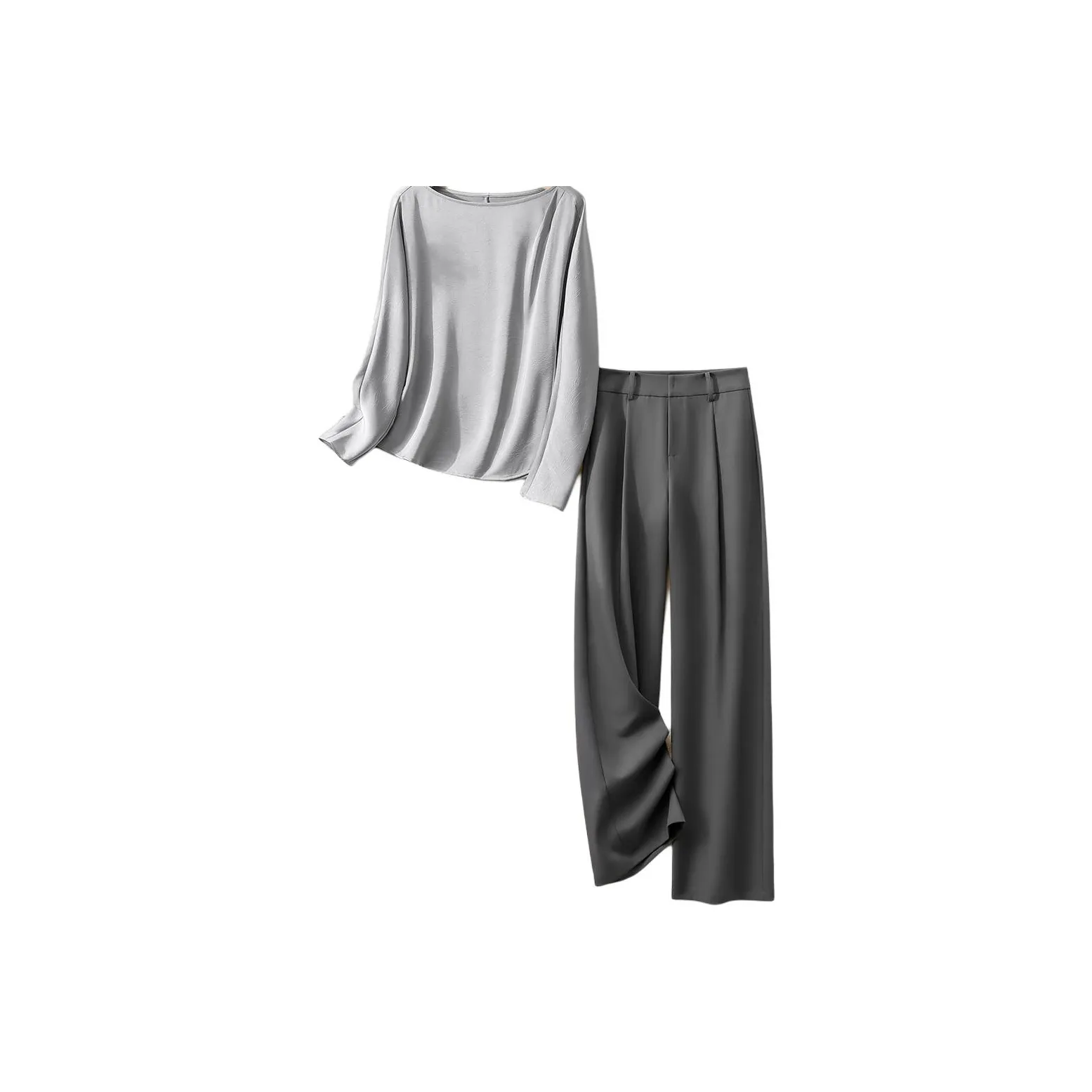 IHIMI Повседневный костюм женский серебряный серый