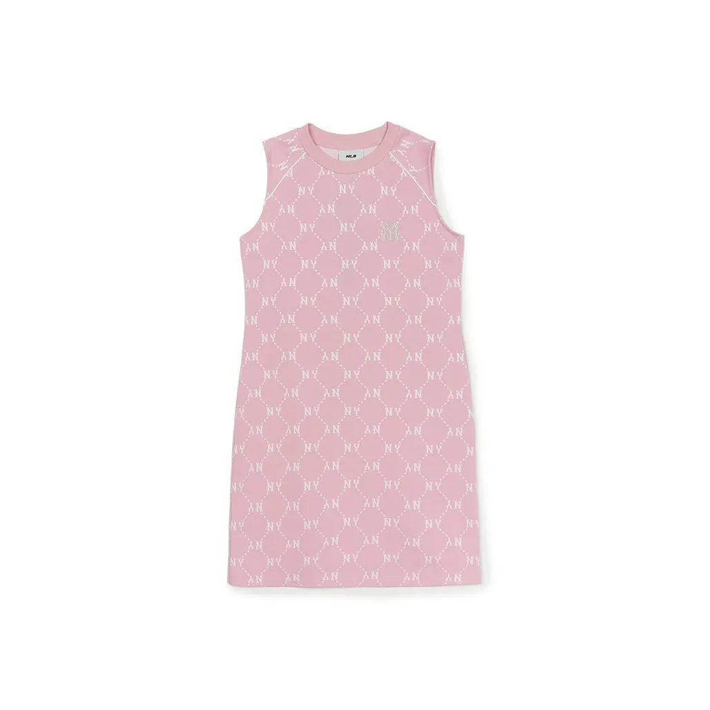 Mlb Base Logo New York Yankees Old Flower Без рукавов Платье Женские Hemp Розовый