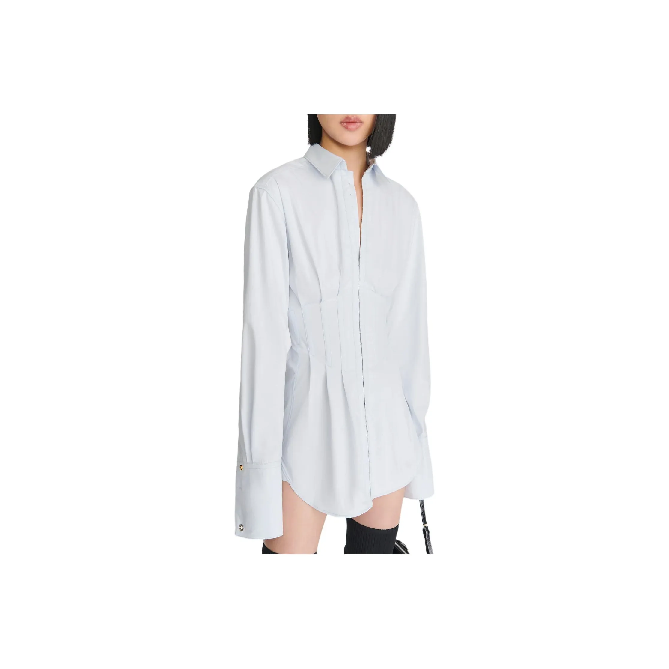 DION LEE SS24 Tuxedo CORSET Платье-рубашка Длинный рукав Платье Женское Steam Steam Цвет