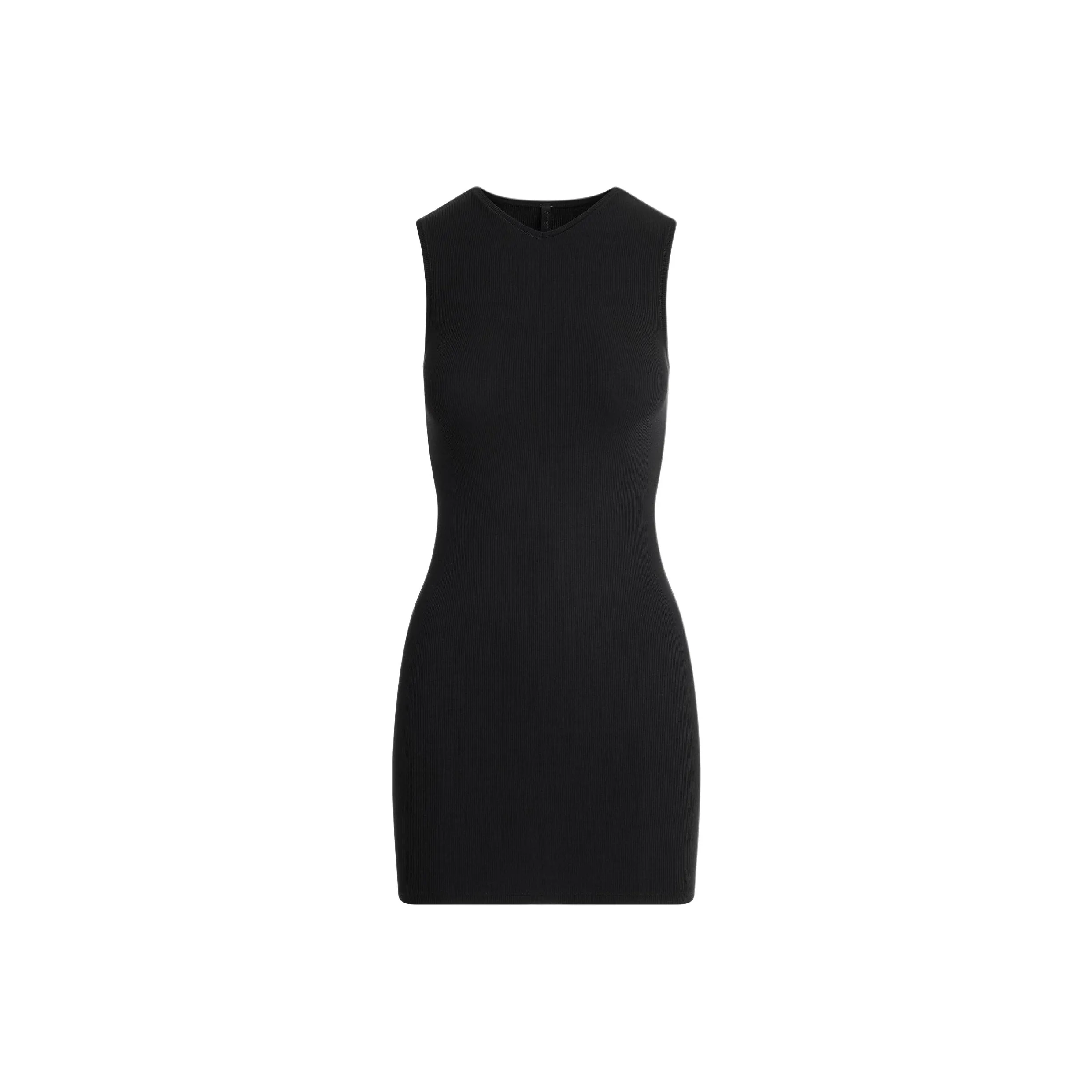 SKIMS SS25 SOFT LOUNGE V NECK TANK MINI DRESS Sleeveless Dress Women's ONYX/Onyx