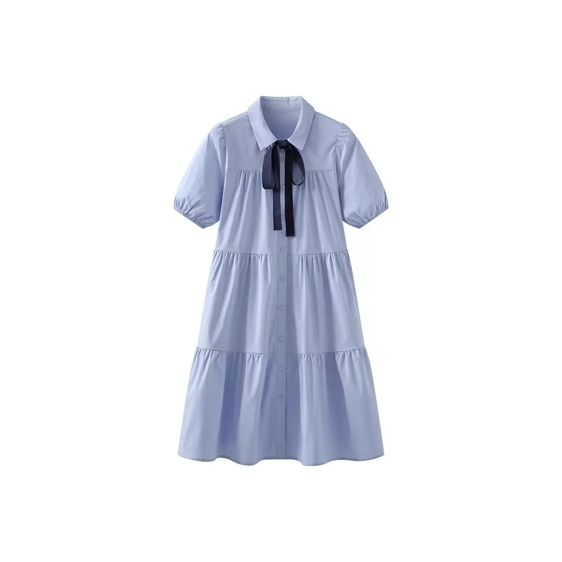 Mu Qingqing Short-Sleeved Dresses Women's Blue