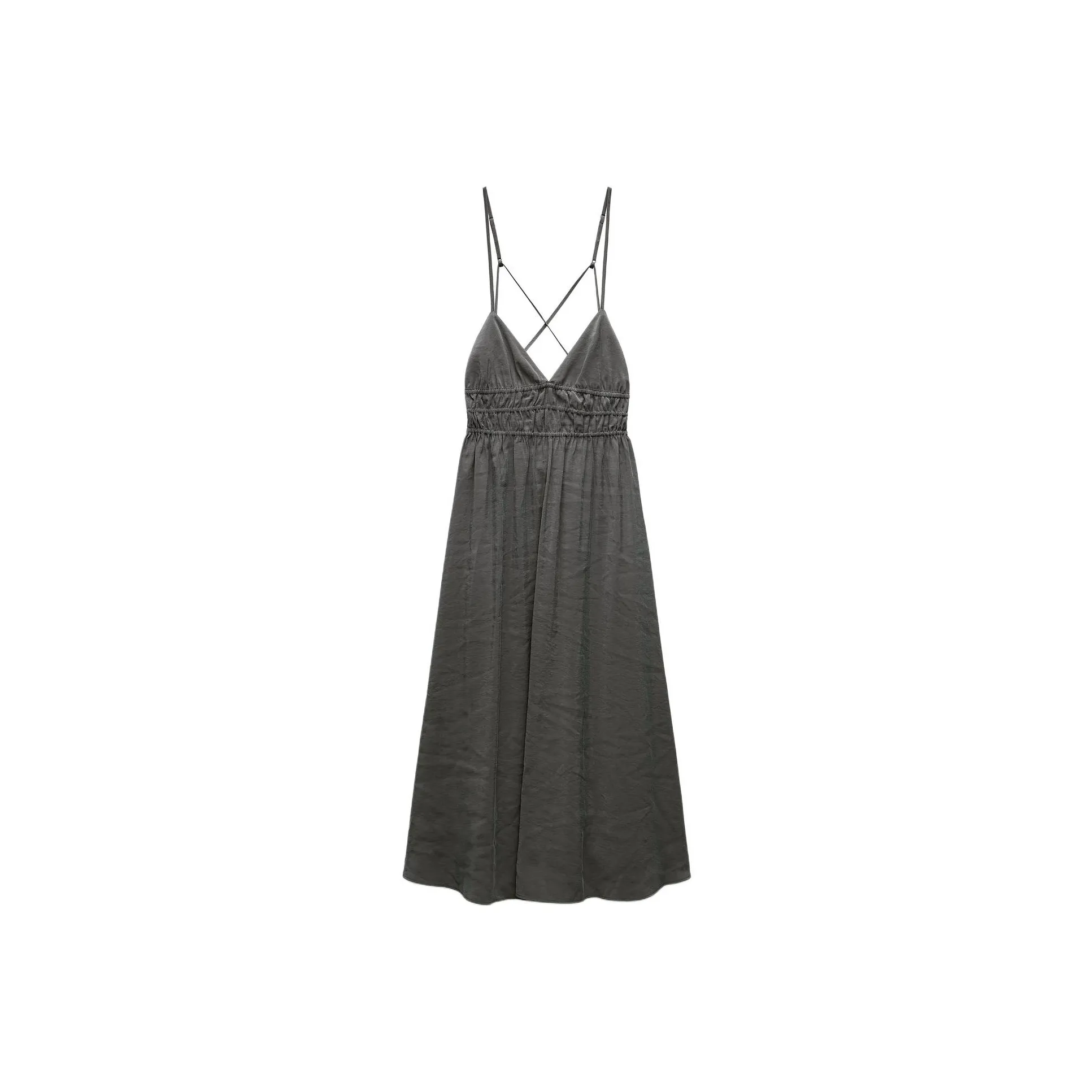 ZARA Trf Slip Dress Women's Gray ZARA Trf Платье-комбинация Женское Серое