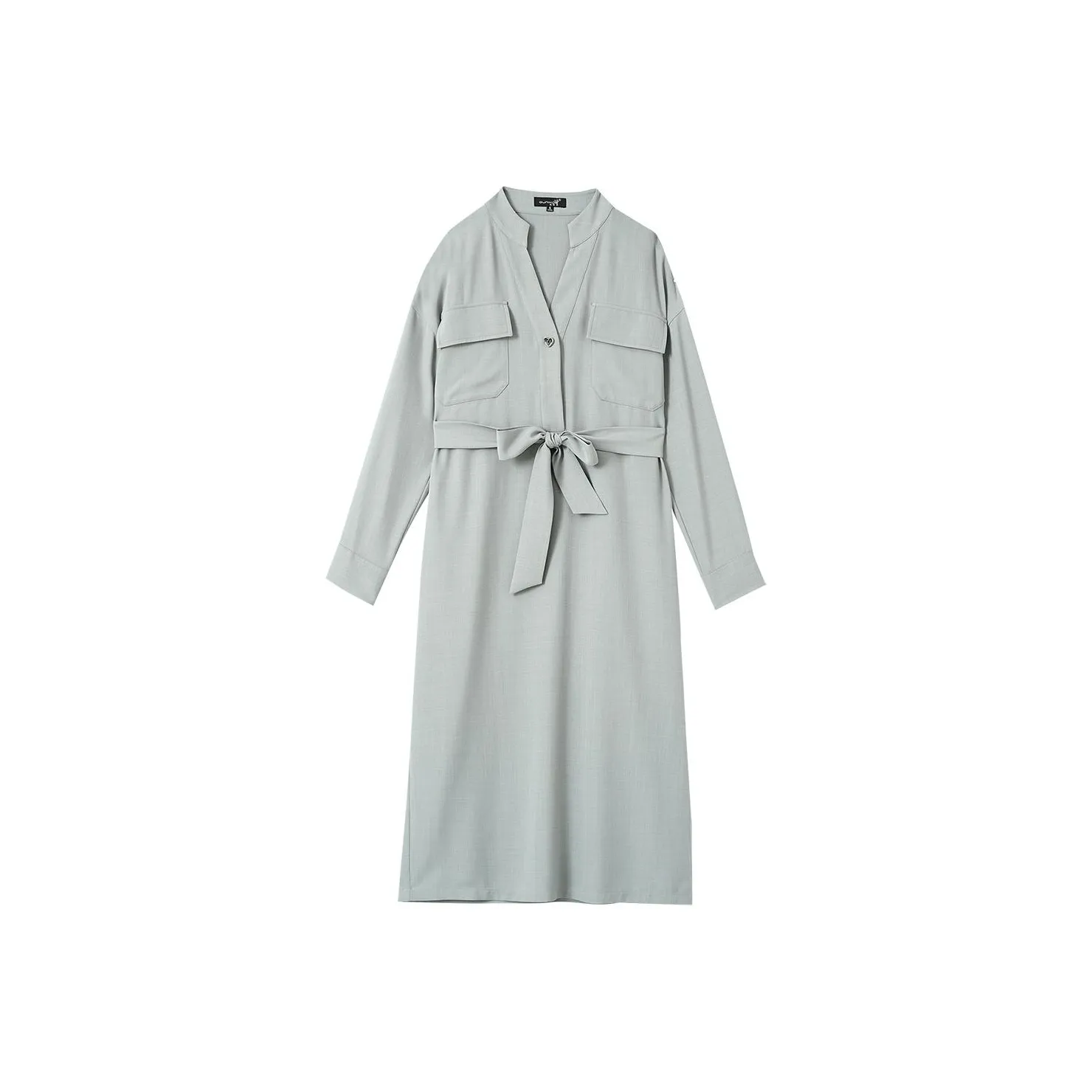 OUNIXUE Длинное платье с длинными рукавами женское асфальтово-серый