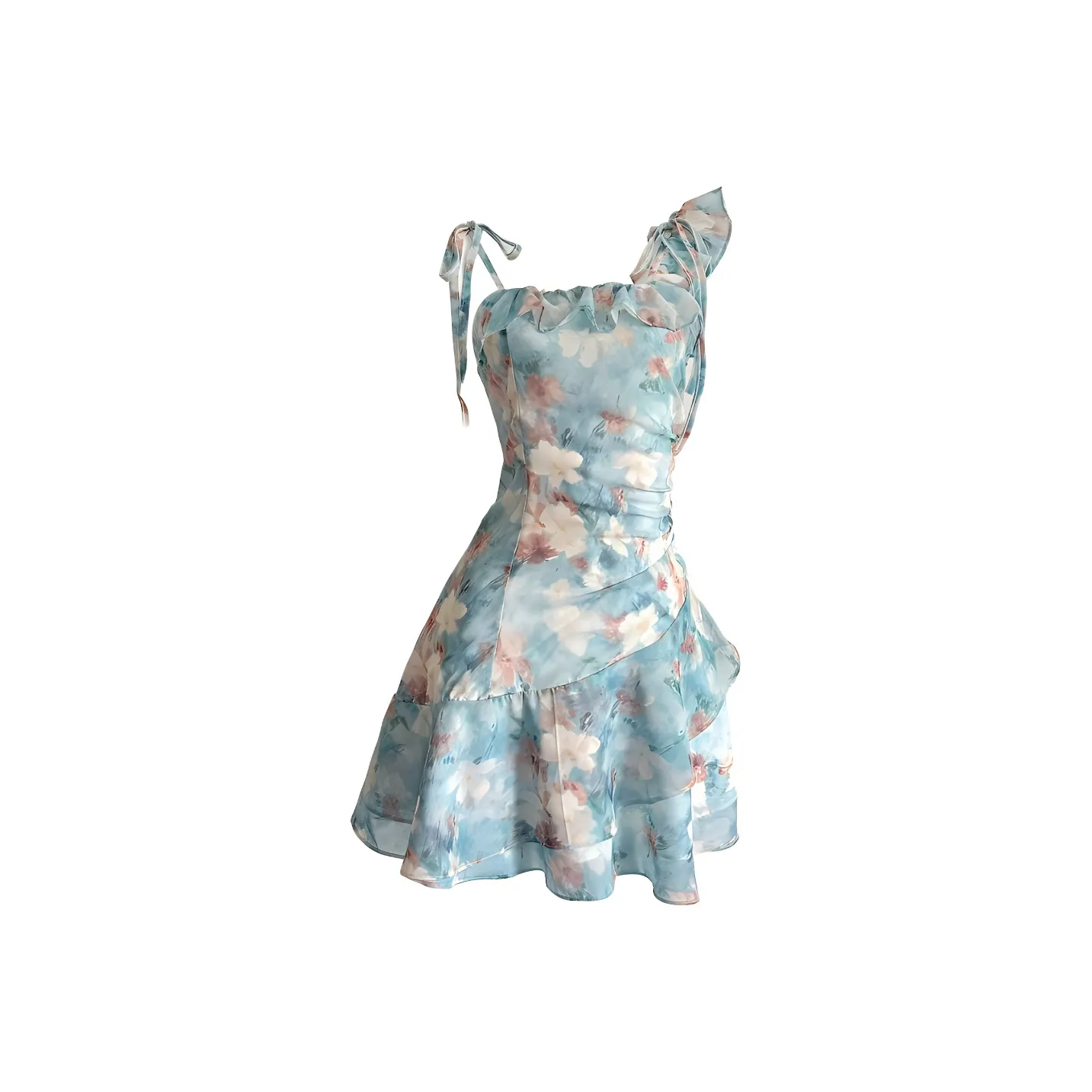 KKX Slip Dress Women's Oil Paintings Green