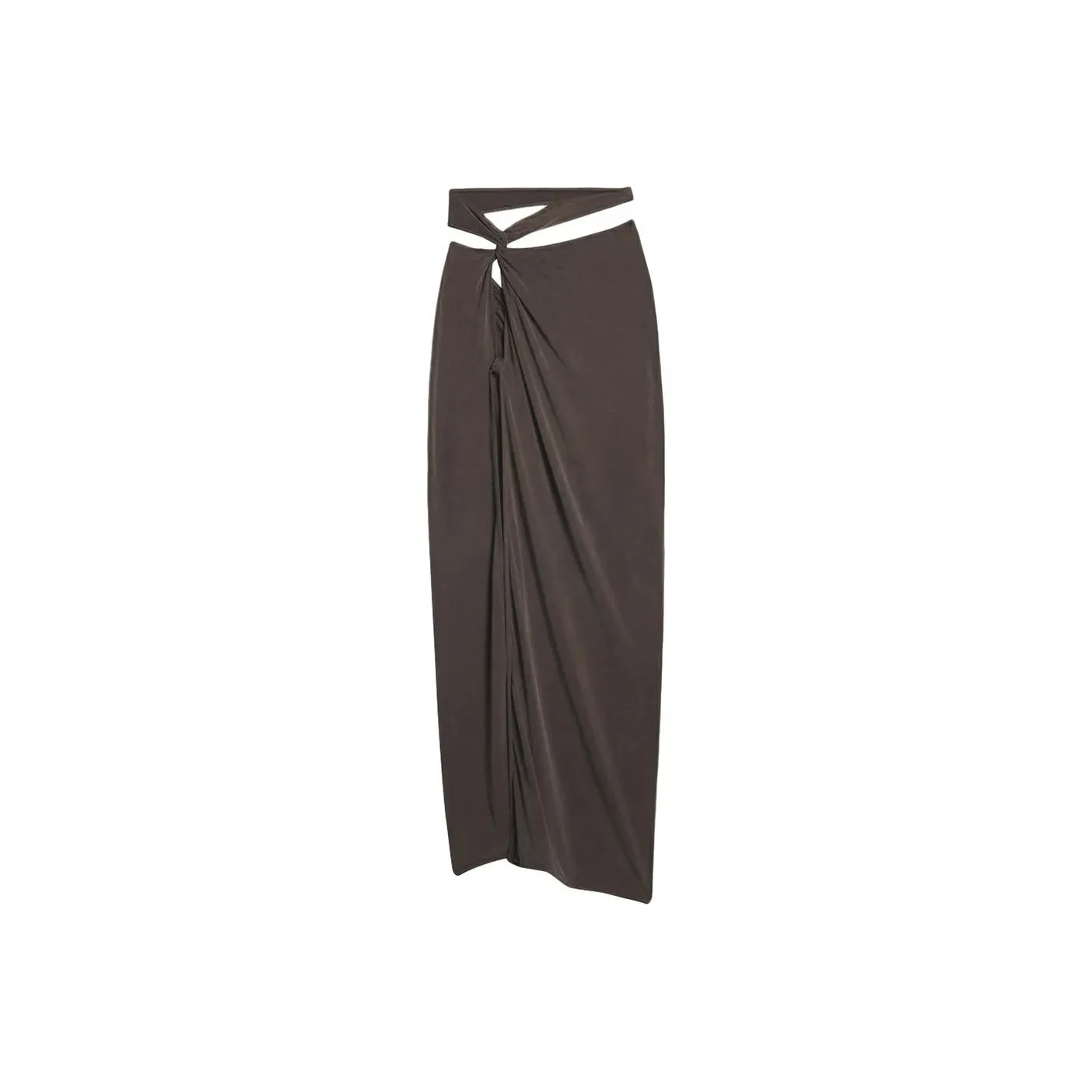 Jacquemus La Jupe Espelho Asymmetric Midi Skirt Brown