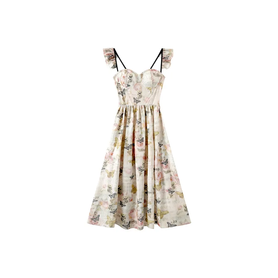 SYEEE WITH U Без рукавов Платье Женские Lobate Длинный Юбка