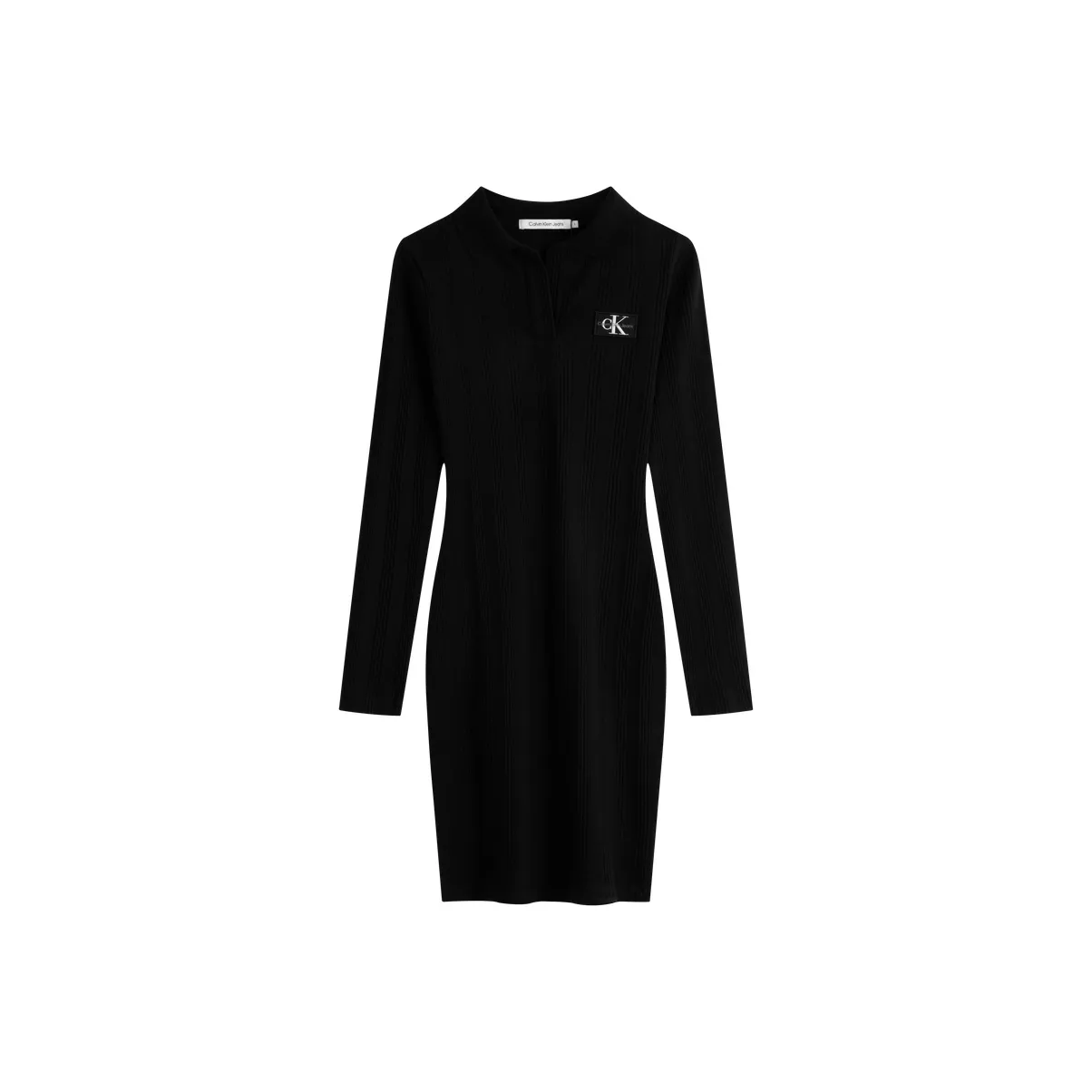 calvin T-Shirt KLEIN Long Sleeved Dresses Women's Space Black