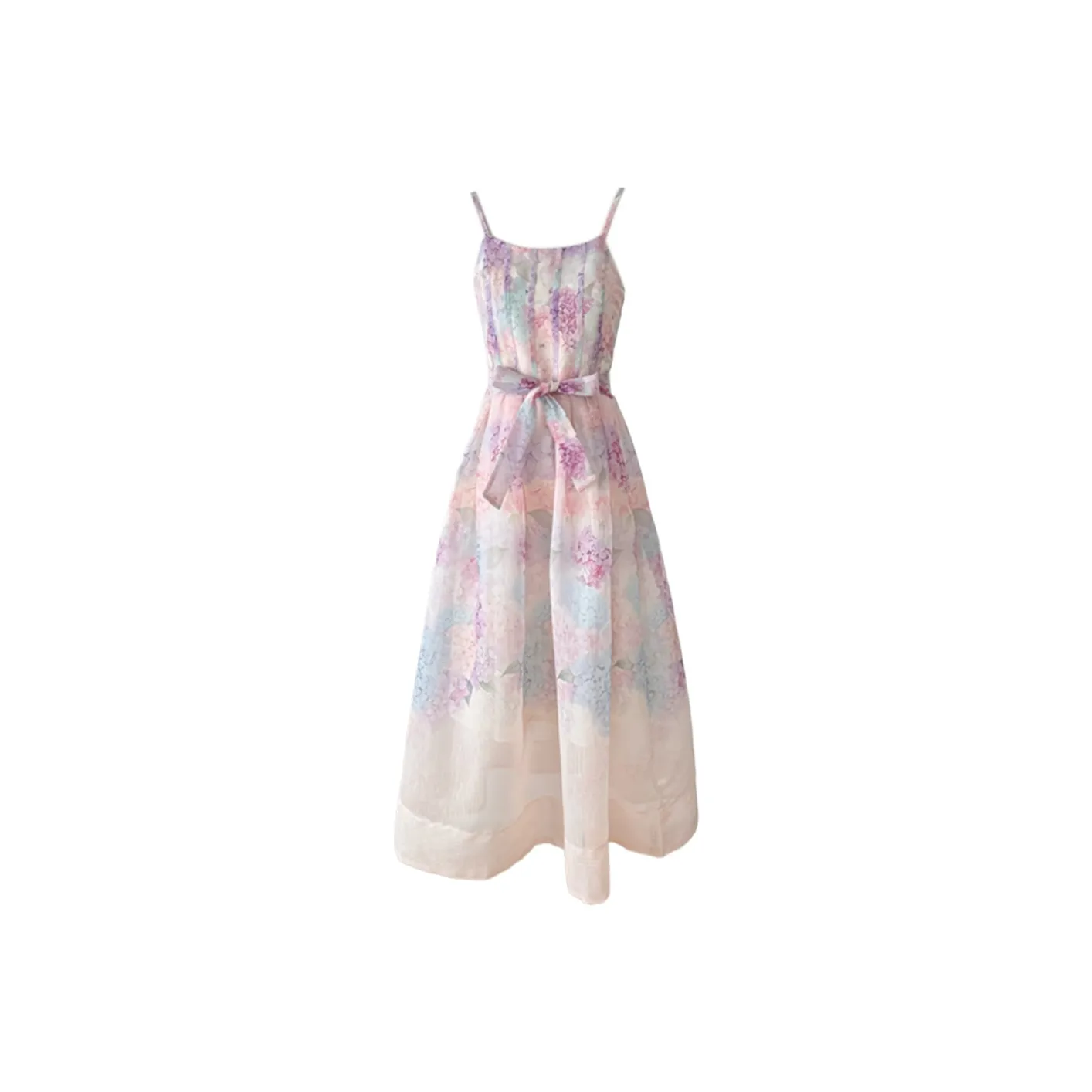 COVER TIME Slip Dress Women's Apricot With Hydrangea
