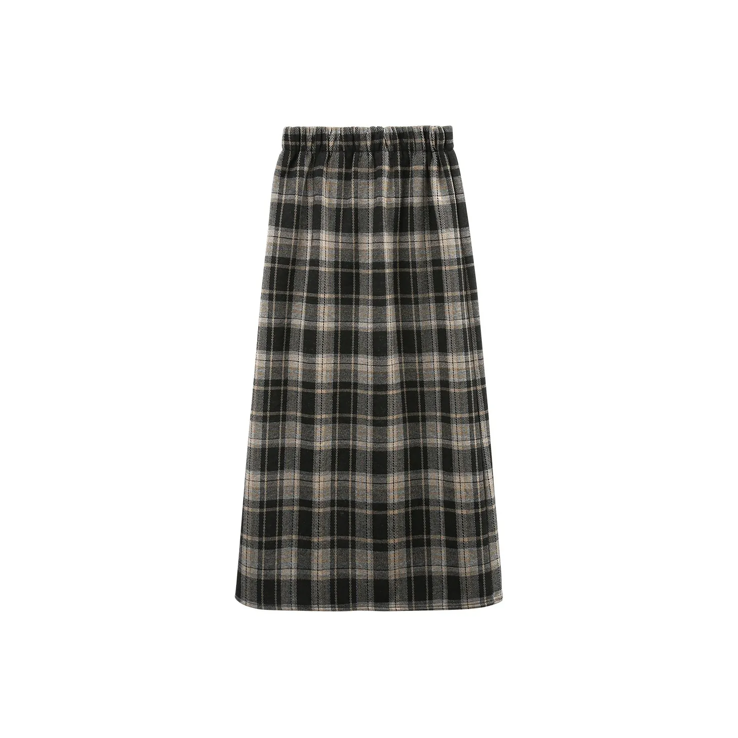 A Paradise For Awakening Casual Long Skirt Women's Black Plaid