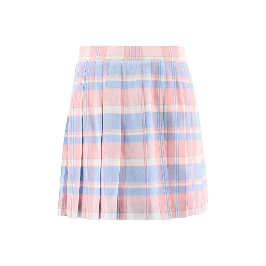 THOM BROWNE Tartan Pleated Mini Skirt