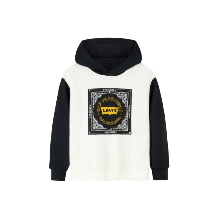Levi's Удобный С капюшоном Пуловер Свитшот Цапля Белый Подростки