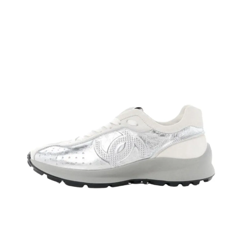 CHANEL 25C Low Top Casual Shoes Women's Silver