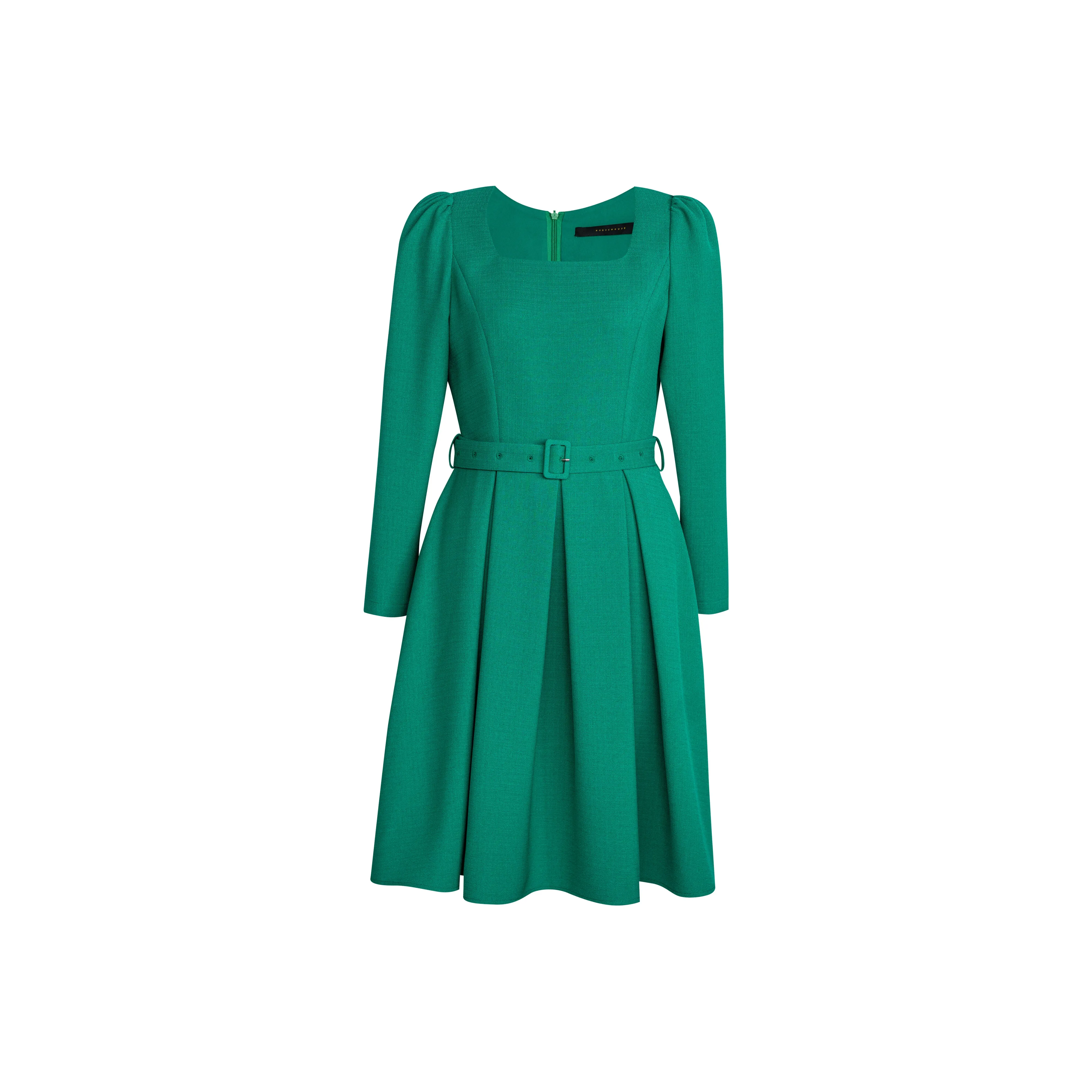 ROEYSHOUSE Длинное платье с длинными рукавами женское зеленое