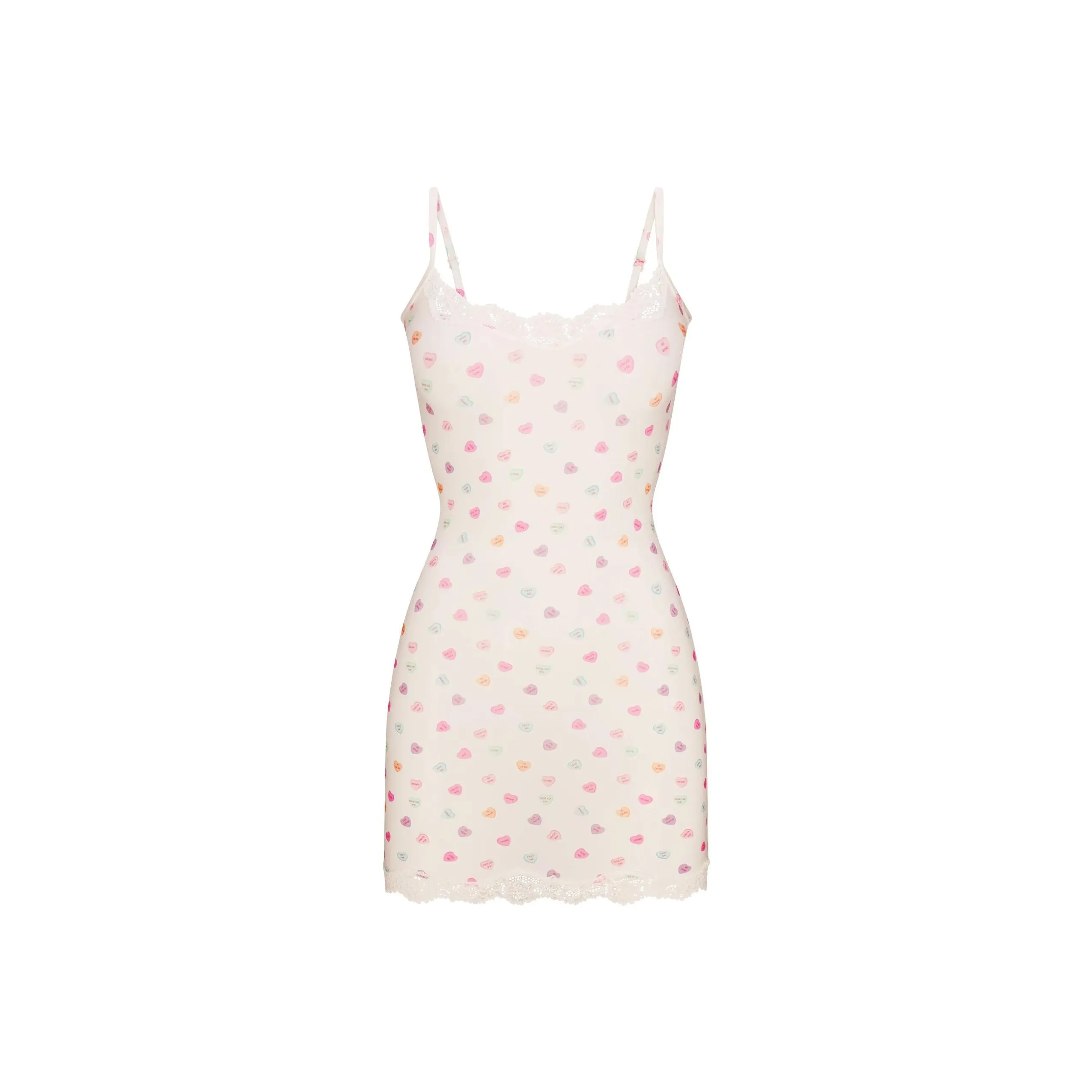 Skims Valentine's Day Collection Slip Dresses Women's MARBLE CANDY HEART PRINT/Marble Candy Heart Print