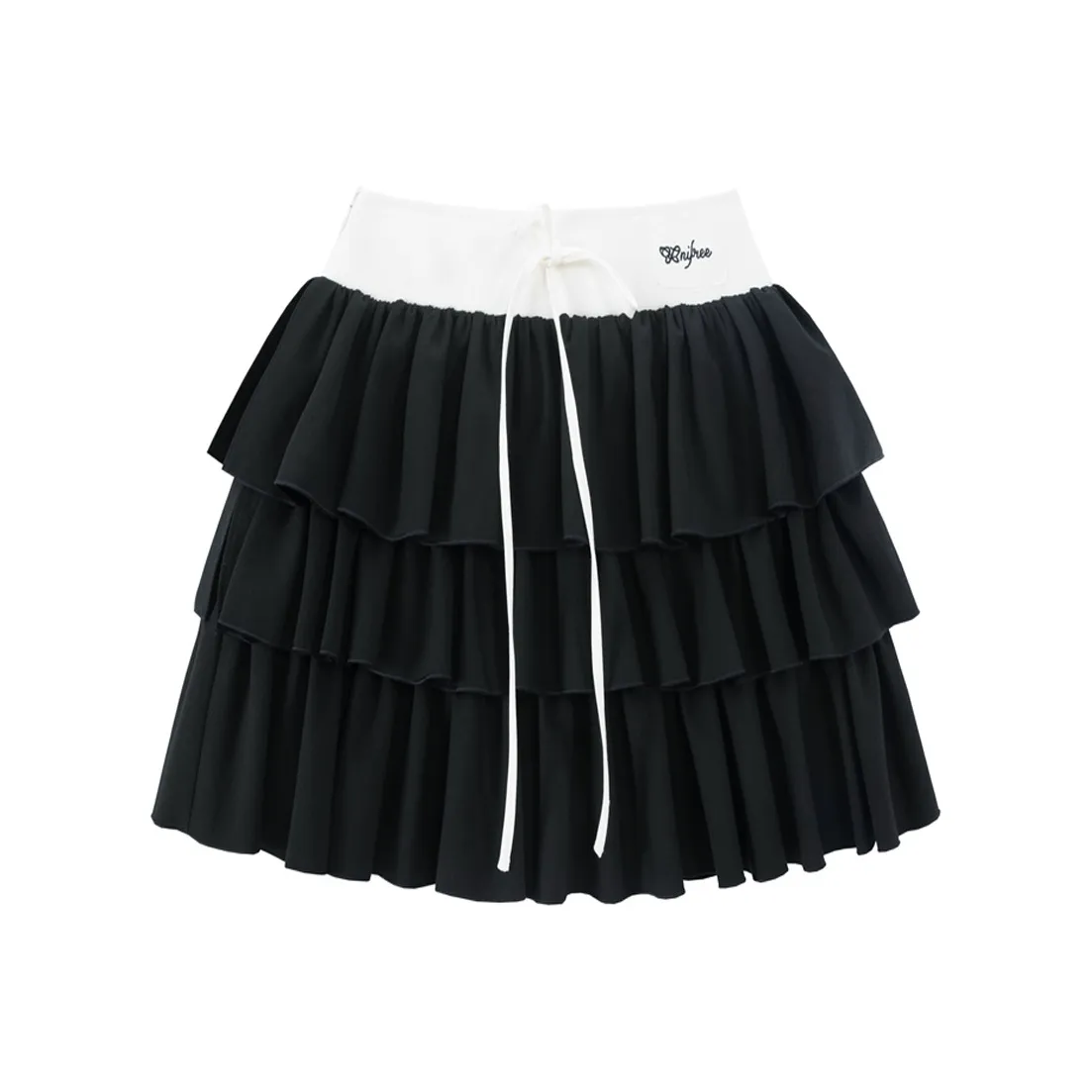 UNIFREE Короткий Плиссированный С наполнителем Многоуровневая Юбка Линия Женская Черная