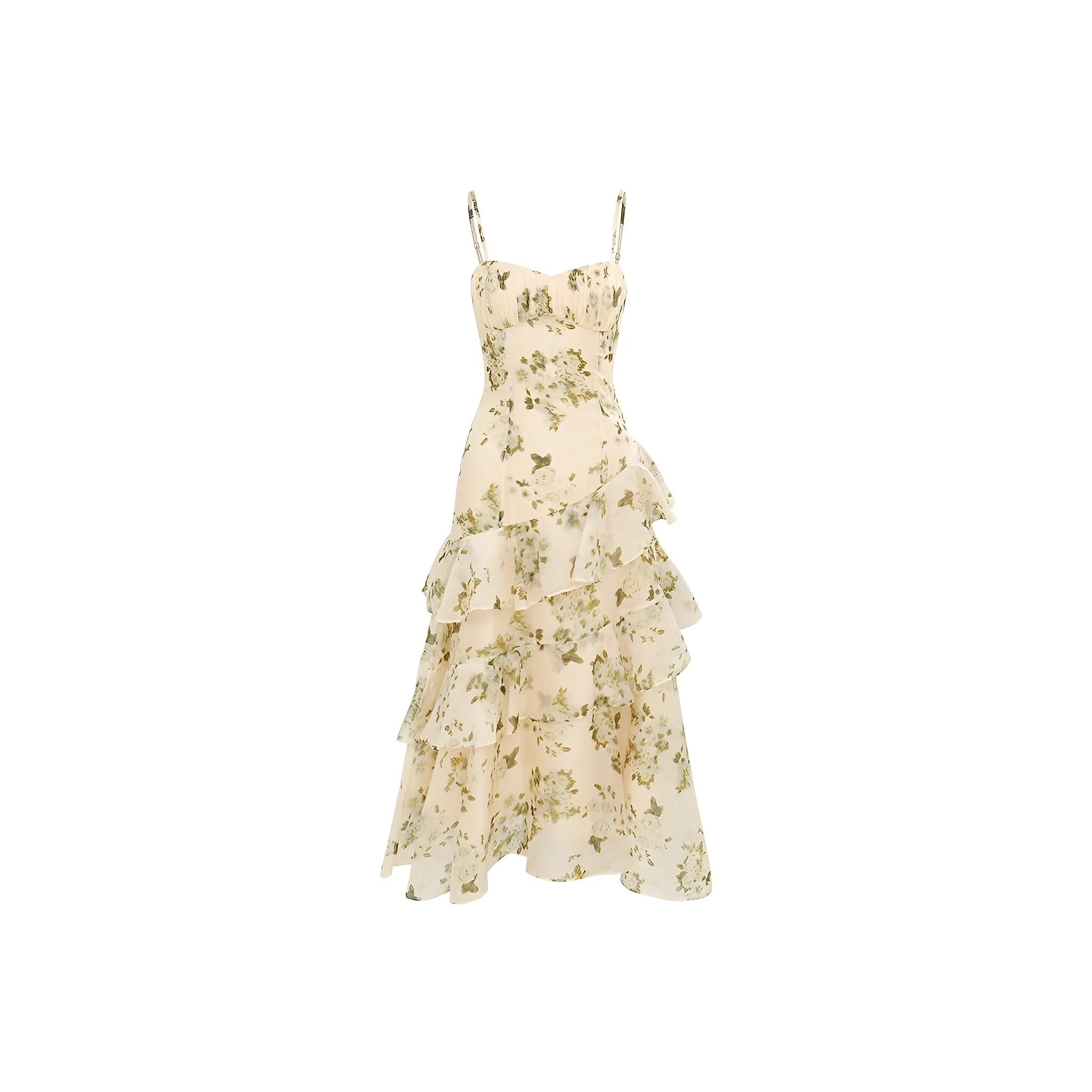 Seeeemi Юбка Платье Женское Желто-зеленое