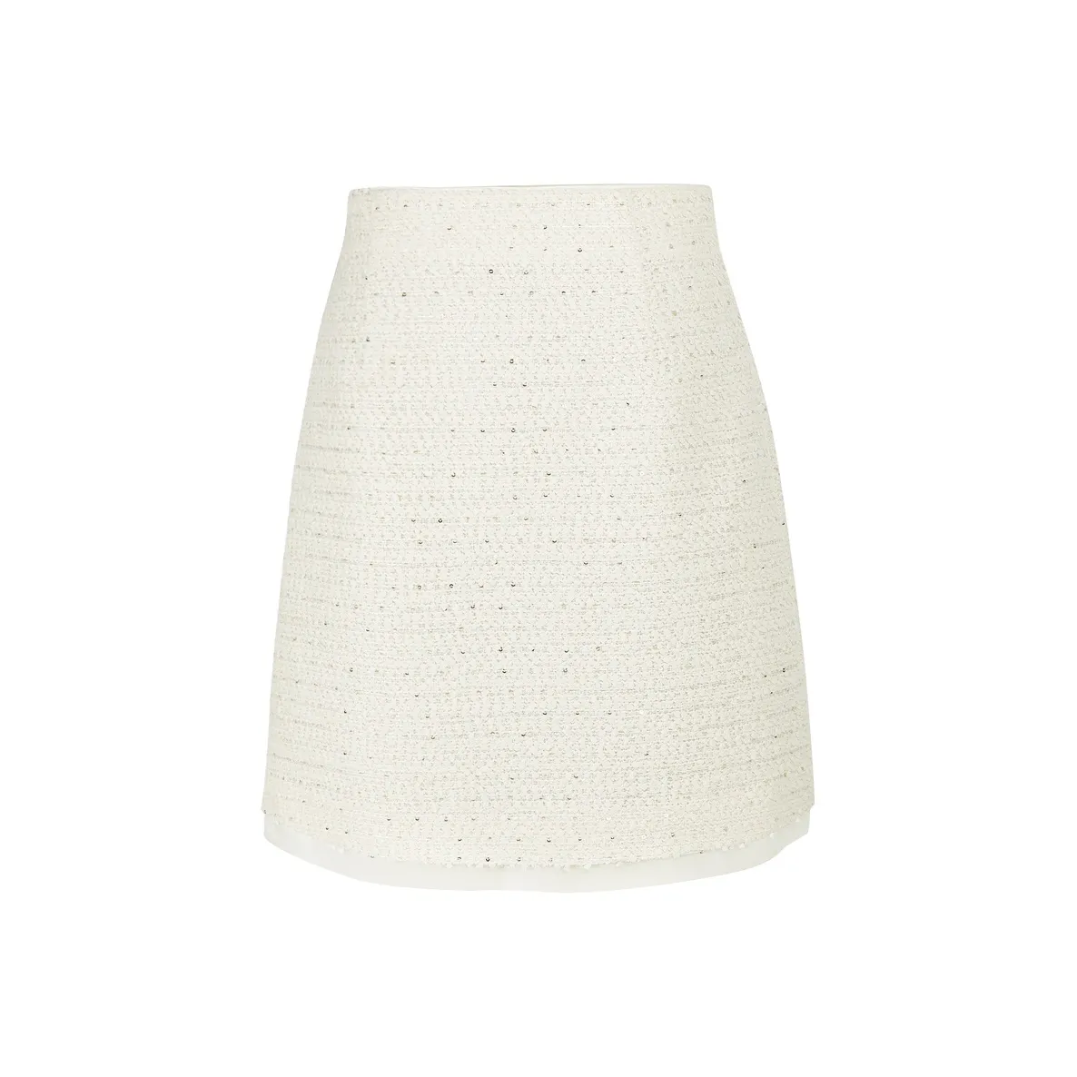 3COLOUR Перламутрово-белый Женские Повседневные короткие юбки