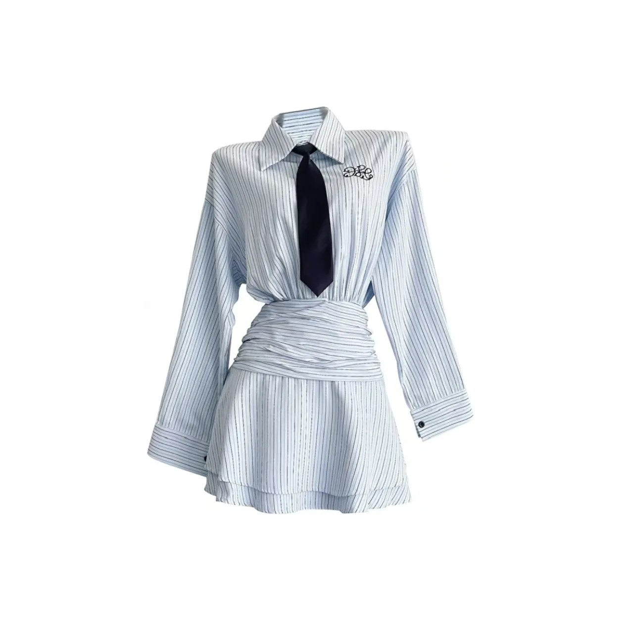 MA JOURNEE Длинное платье с длинными рукавами женское небесно-голубой