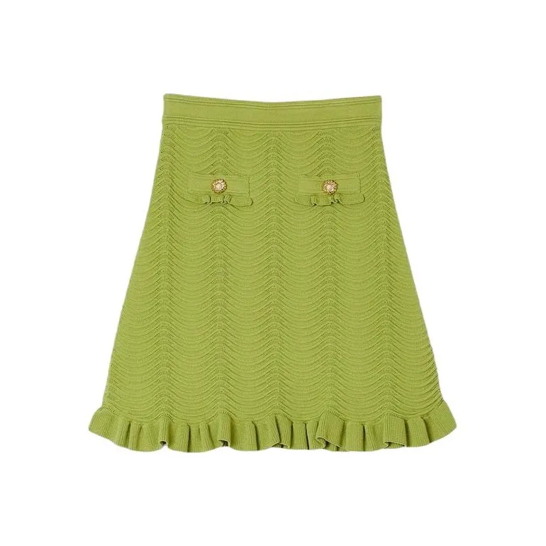 Sandro Повседневные короткие юбки Женские Оливково-зеленый