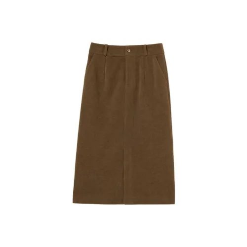 Pit Dark Coffee Женские Повседневные Длинные Юбки