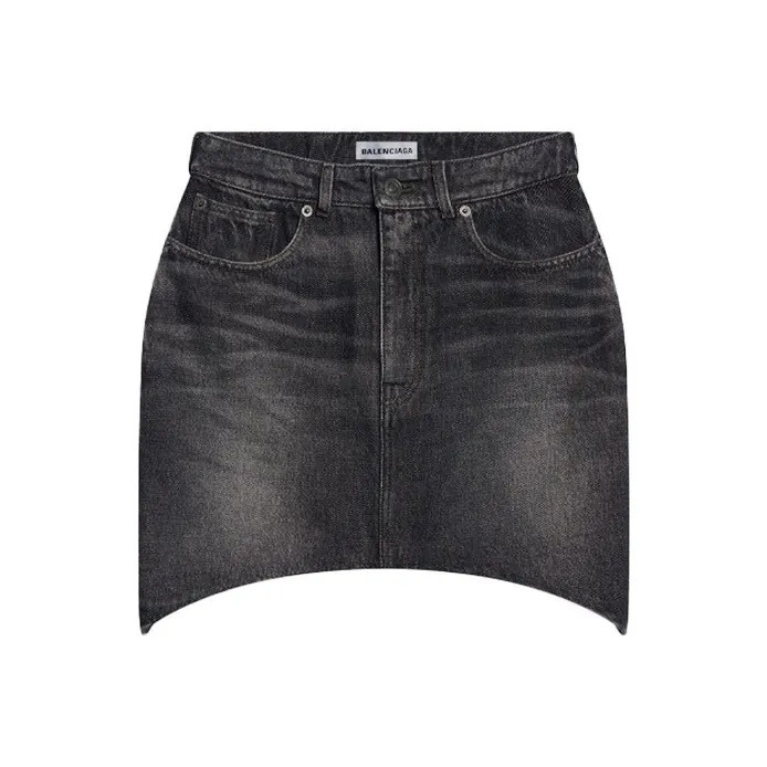 Balenciaga FW21 Джинсовые короткие юбки обычный крой женские черный