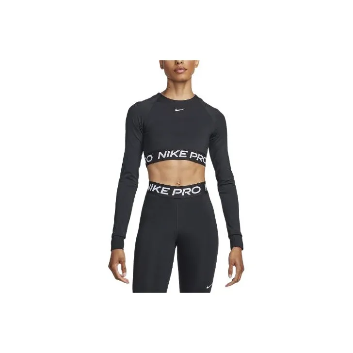 Nike Pro Women's Dri FIT Cropped Long Sleeve Top