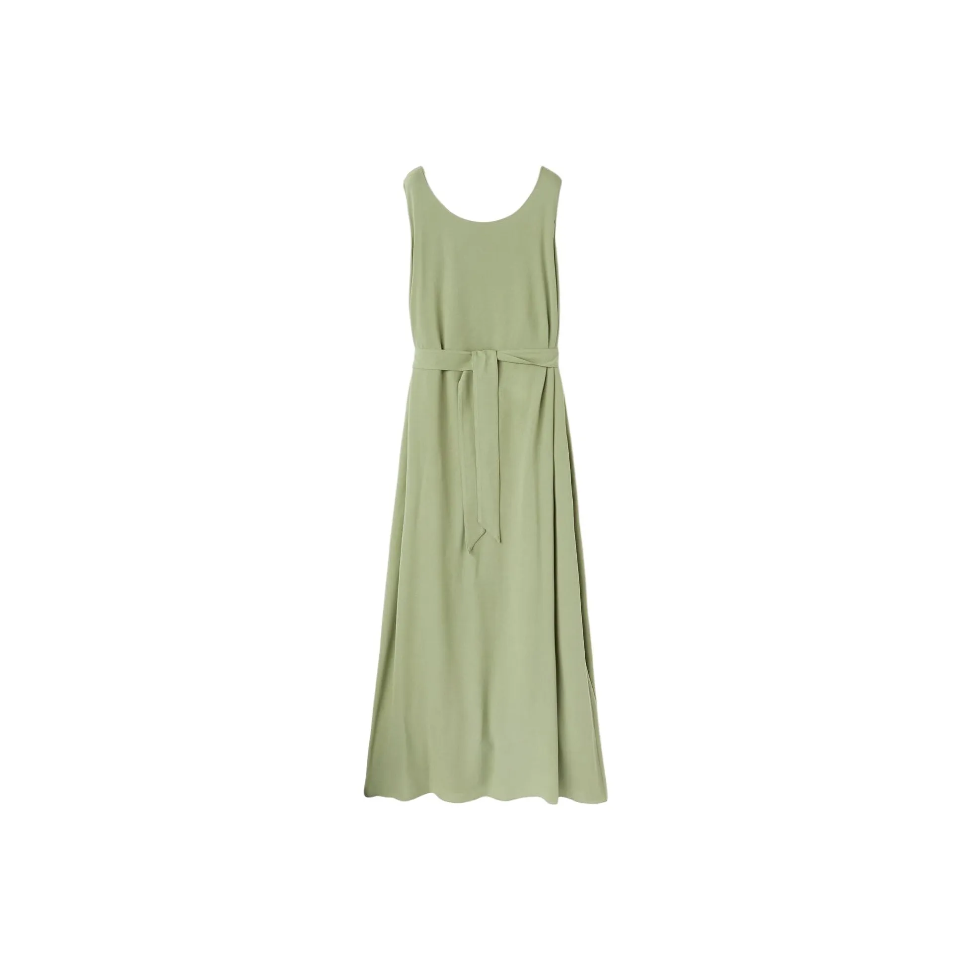 Loro Piana SS24 Sleeveless Dress Women's Green Tea Brown