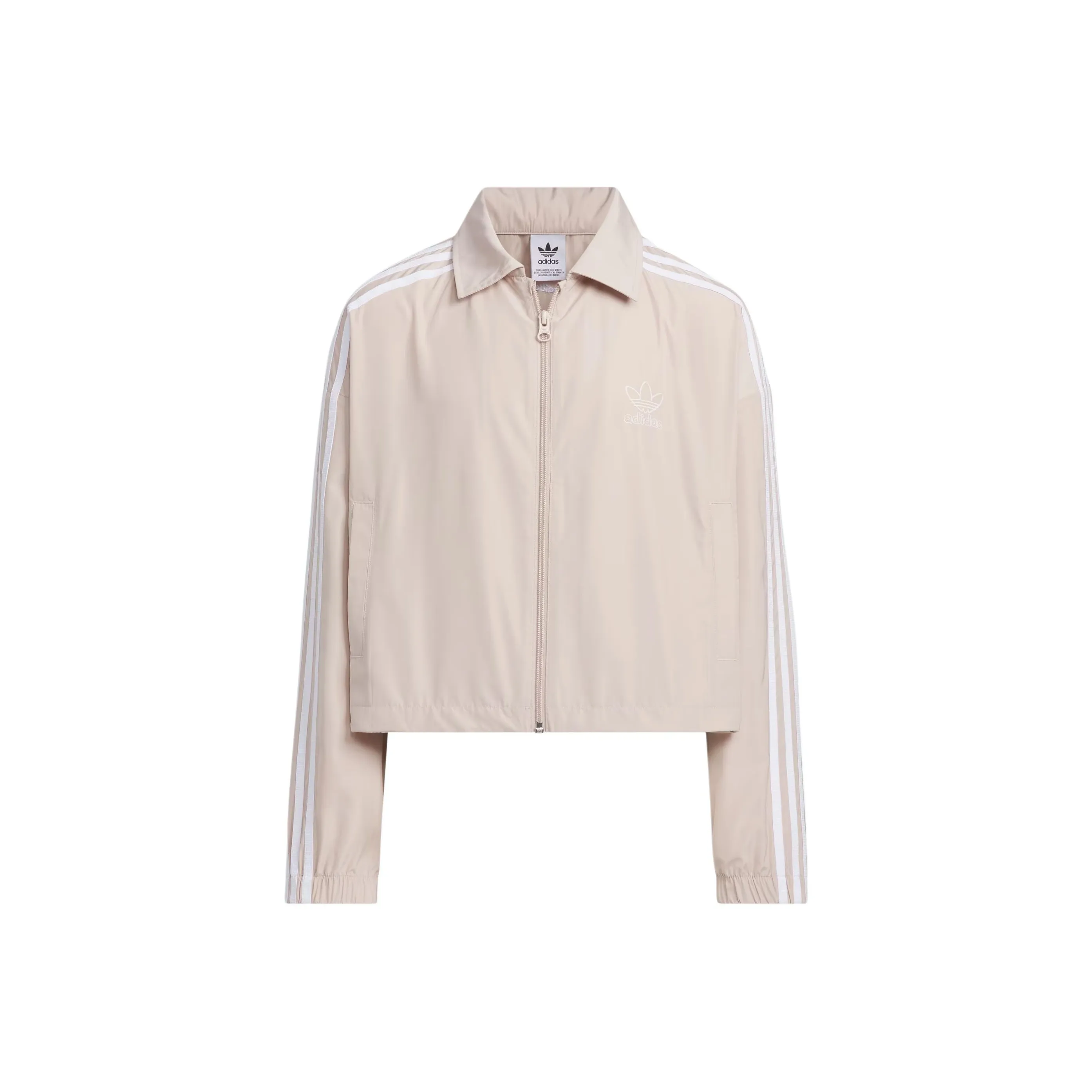 Adidas Originals Adicolor Woven Crop Куртка Куртки Пальто Чудо-тауп Детский