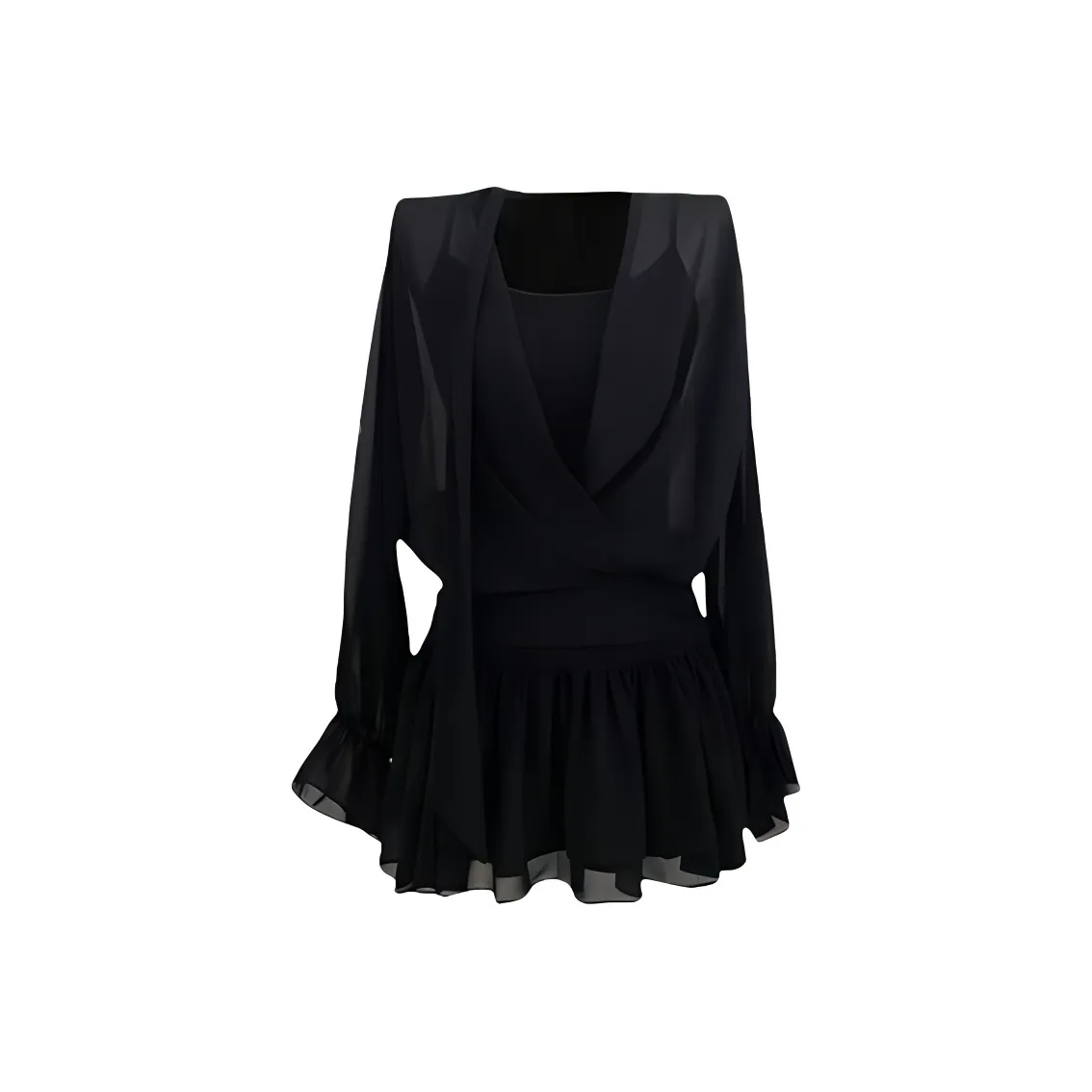 SCCREBEL OFFICIAL Длинное платье с длинными рукавами женское черное