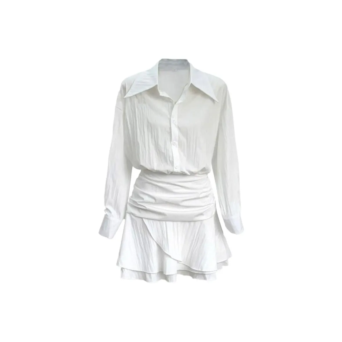 Oddgoods Длинный рукав Платье Женское Белое