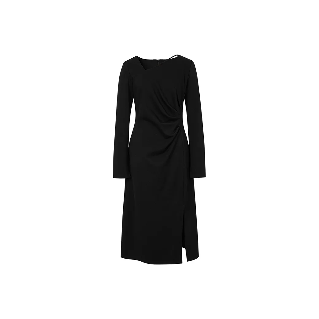 DESIGNICE Long Sleeved Dress Women's Black