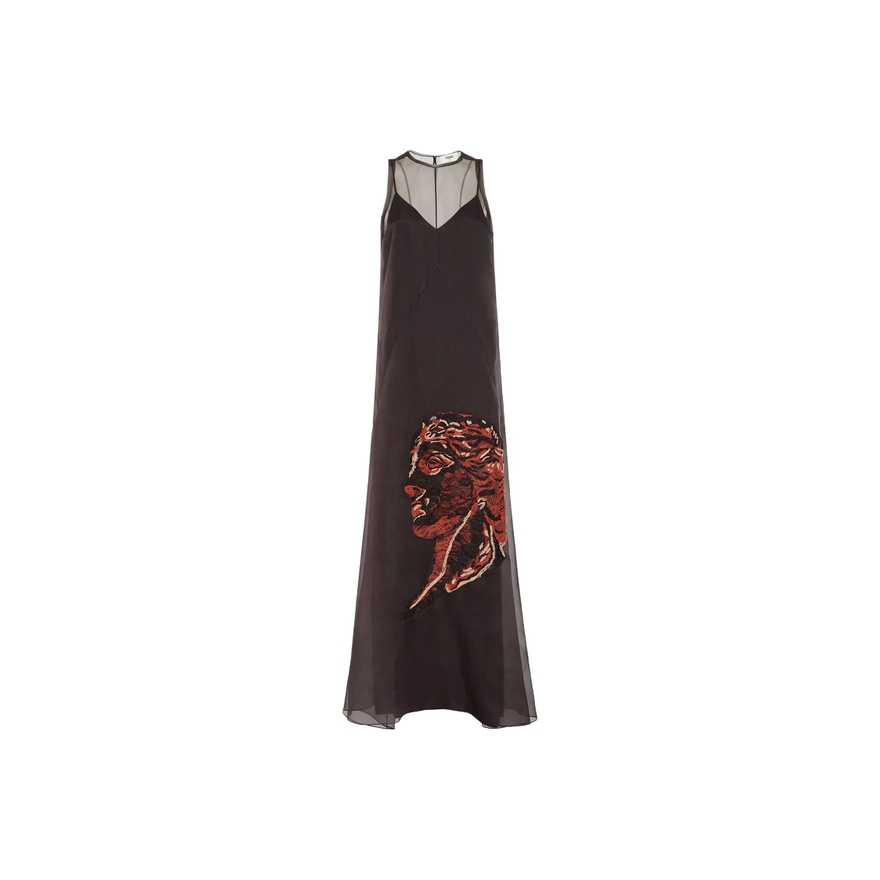 FENDI Sleeveless Dress Women's Burgundy