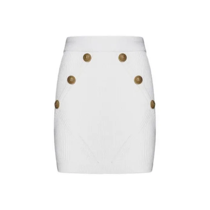 BALMAIN Button Detailed Mini Knitted Skirt